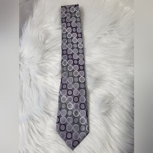 Michael Kors Gray and Purple Circle Pattern Tie